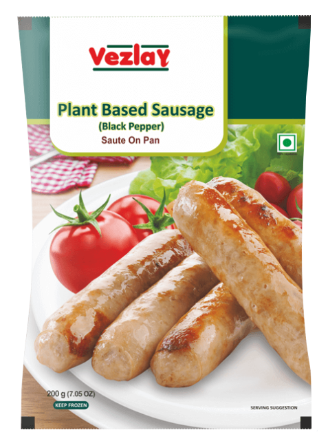 Tasty and healthy Vezlay's Plant Based Sausage Black Pepper