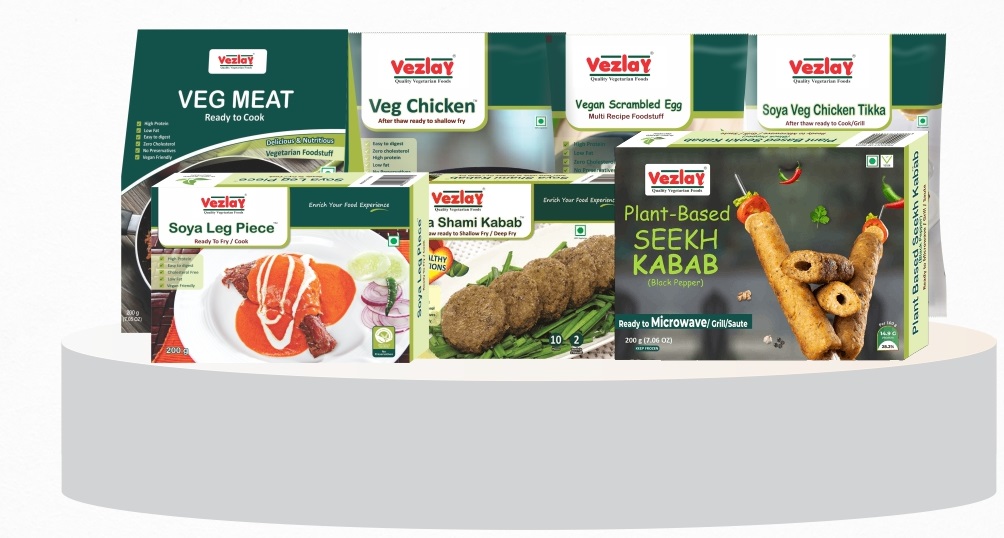 Vezlay products healthy and tasty products Plant based Seekh Kabab, Leg Piece and so more products.